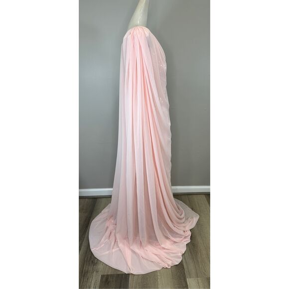 OZGUR MASUR One-Shoulder & Cape-Back Gown Size 40(US 8) $1895 - Picture 9 of 10